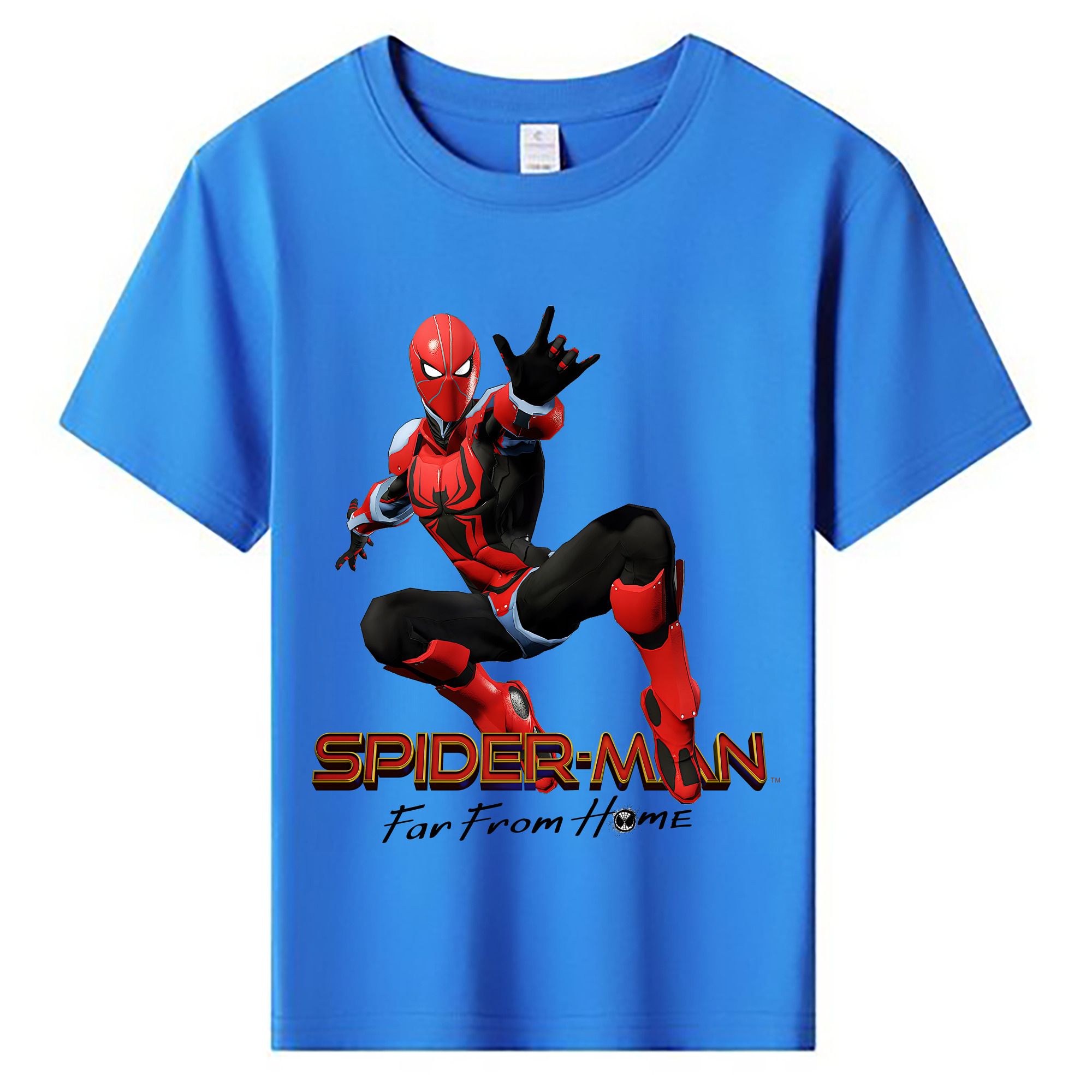 （画像用） Spider Man スパイダーマン 綿100％キッズTシャツ（フロントプリント）